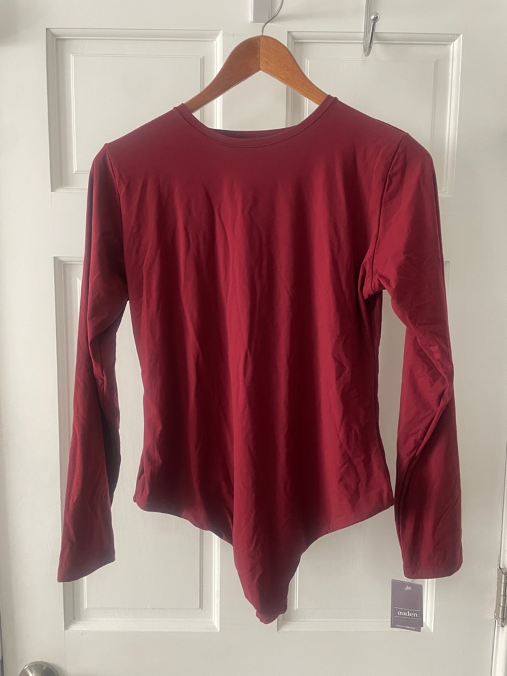 Auden Long-Sleeve Wine Red Bodysuit